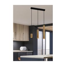 Závesné svietidlo s kovovým tienidlom v čierno-zlatej farbe 6x46 cm Tubo - Candellux Lighting