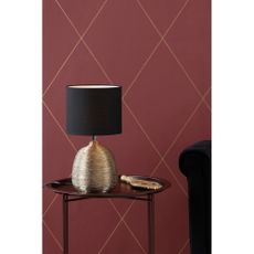 Stolová lampa s textilným tienidlom v čierno-zlatej farbe (výška 37,5 cm) Oscar – Markslöjd