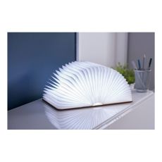 LED stolová lampa v prírodnej farbe s textilným tienidlom (výška 2,5 cm) Booklight – Gingko
