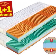 Sendvičový matrac 1+1 zadarmo z bio peny MALAGA Dřevočal 80 x 200 cm Aloe Vera