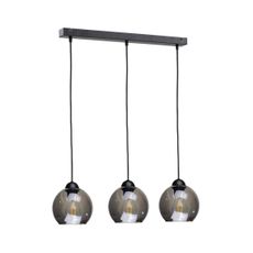 Luster na lanku UNO 3xE27/60W/230V čierna/dymová