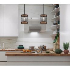 Westinghouse 61179 - Luster na lanku LANGSTON 1xE27/60W/230V barnwood