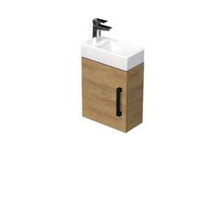 Kúpeľňová skrinka s umývadlom SAT Cube Way 40x47, 5x20 cm dub Hickory mat CUBE320401DCDH