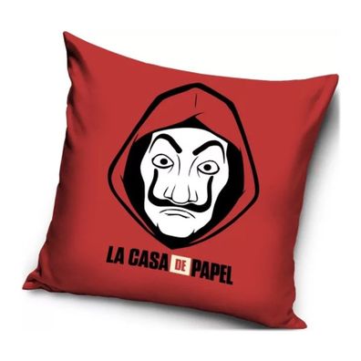 Vankúš Papierový dom - La casa de papel - Money Heist - červený 40 x 40 cm