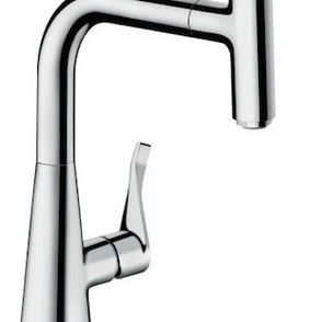 Drezová batéria Hansgrohe Metris Select M71 s vytahovací sprškou chrom 14857000