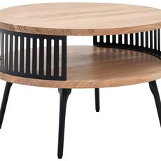 Carryhome KONFERENČNÝ STOLÍK, prírodná farba, drevo, kov, 75/75/44 cm