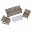 Záhradný 4-dielny set, svetlohnedá/biela/hnedá, aluminium, BABAK