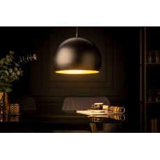 Estila Moderná závesná lampa Tatuma okrúhleho tvaru čierno-zlatej farby z kovu 30cm