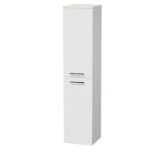 INTEDOOR Vysoká skriňa BEE, ľavá, úchyt chróm, 2dvere, kôš, š. 35cm, biela lesk