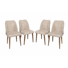 Sada jedálenských stoličiek Nova Cream and Walnut, 4 ks, 4 ks