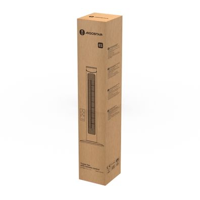 Aigostar - Stĺpový ventilátor 45W/230V čierny s DO