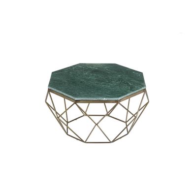Estila Art-deco mramorový konferenčný stolík Adamantino s geometrickou podstavou z kovu 69cm
