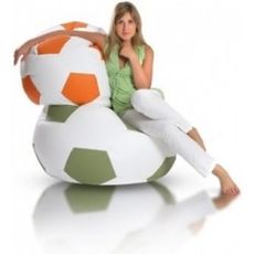 Sedací vak futbalová lopta TiaHome - bielo krémová