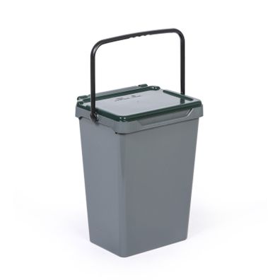Plastový odpadkový kôš na triedenie odpadu, sivá + tmavo zelená, 35 l