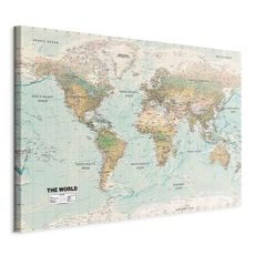 artgeist OBRAZ NA PLÁTNE, mapa sveta, 120/80/1,2 cm