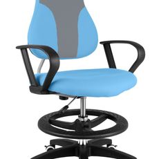 Detská rastúca stolička Neoseat KINDER — látka, siva / svetlo modrá