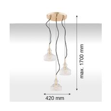 Argon 1462 - Luster na lanku CRUZ 3xE14/7W/230V