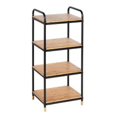 Čierny/v prírodnej farbe kovový kúpeľňový regál 42x94, 5 cm Loft – Wenko