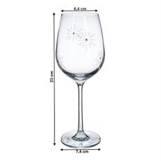 KONDELA Snowflake Vino pohár na víno (4 ks) 450 ml priehľadná / biela