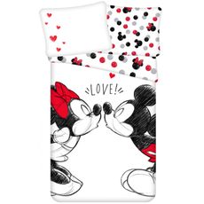 Bavlnené posteľné obliečky Zamilovaní Minnie & Mickey Mouse - Disney - 100% bavlna - 70 x 90 cm + 140 x 200 cm