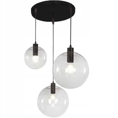 TooLight Stropné svietidlo Lassi Black 20 + 25 + 30 cm transparentné