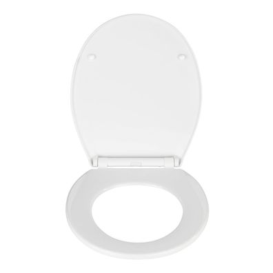 Biele WC sedadlo s jednoduchým zatváraním Wenko Kos, 44 × 37,5 cm