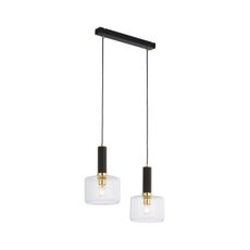 Jupiter 1847 - VA2 - Luster na lanku VANES 2xE27/60W/230V mosadz/čierna