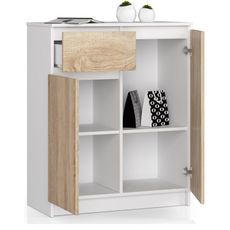 Komoda k80 2D1SZ biela/dub sonoma