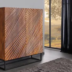 Dizajnová vysoká komoda Revelle 120 cm hnedé mango