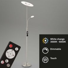 Brilo - LED Stmievateľná stojacia lampa LED/29,5W/230V + LED/3,5W 3000-6000K + DO