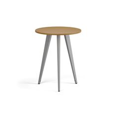 Konferenčný stôl PRIMO VIBE, priemer 60 cm, sivostrieborná podnož, buk