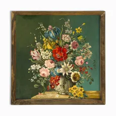 Wallity Nástenný obraz Hyflowers 50x50 cm zelený
