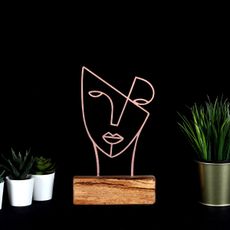 Hanah Home Kovová dekorácia Mask 30 cm bronzová