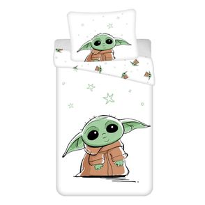 Bavlnené detské obliečky na jednolôžko 140x200 cm Star Wars Baby Yoda - Jerry Fabrics