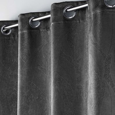 Antracitový zamatový zatemňovací záves 135x280 cm Melodie – douceur d'intérieur