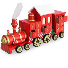Drevený adventný kalendár Vianočný vlak