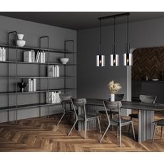 ITALUX PND-5581-3-BK+SG - Luster na lanku SARDO 3xE27/40W/230V čierna