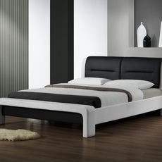 HALMAR Čalúnená posteľ Cassandra 120x200 manželská posteľ - bielo-čierna
