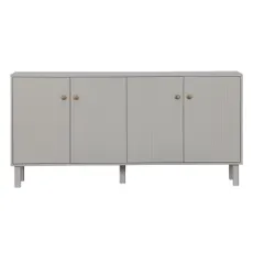 Svetlosivá nízka komoda z borovicového dreva 160x78 cm Madu – WOOOD