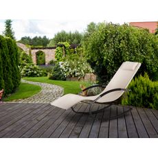 ModernHome Záhradné hojdacie kreslo - béžové