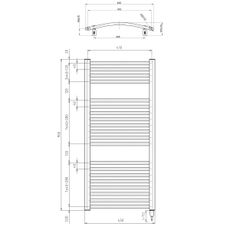 Aqualine - Kúpeľňový elektrický radiátor ORBIT-E 300W/230V 96 cm biela oblý