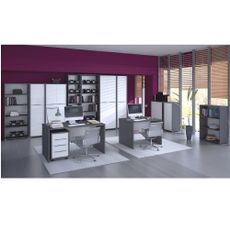 PC stôl, grafit/biela, RIOMA NEW TYP 12