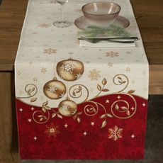 VIANOČNÝ GOBELÍNOVÝ BEHÚŇ NA STÔL MERRY1 40X100 CM VZOROVANÁ