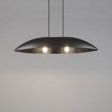 Luster na lanku GONDOLA 2xE27/60W/230V strieborná/čierna