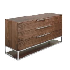 Estila Moderná komoda Vita Naturale z dreva s nožičkami z chrómu hnedá 148cm