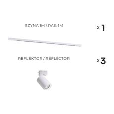 Zuma Line 3555 - Bodové svietidlo v lištovom systéme TORE 3xGU10/35W/230V biela