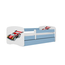 Kocot kids Detská posteľ Babydreams závodné auto modrá, varianta 80x180, se šuplíky, bez matrace
