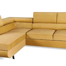 Rohová sedacia súprava Cosmo, Ľavá, žltá (zetta 296/nohy čierne)