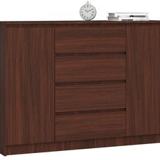 Ak furniture Komoda Kryštof 140 cm 2 skrinky a 4 zásuvky wenge