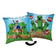 Jerry Fabrics Vankúšik Minecraft Creeper rush, 40 x 40 cm